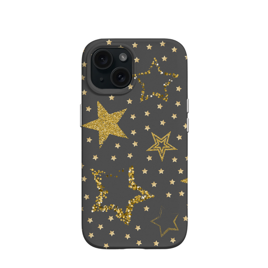 Grey and Gold Star Girl iPhone Case
