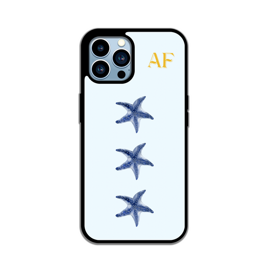 Blue starfish with Custom initials Phone case