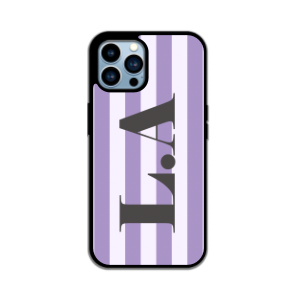 Striped initals IPhone Case in Purple