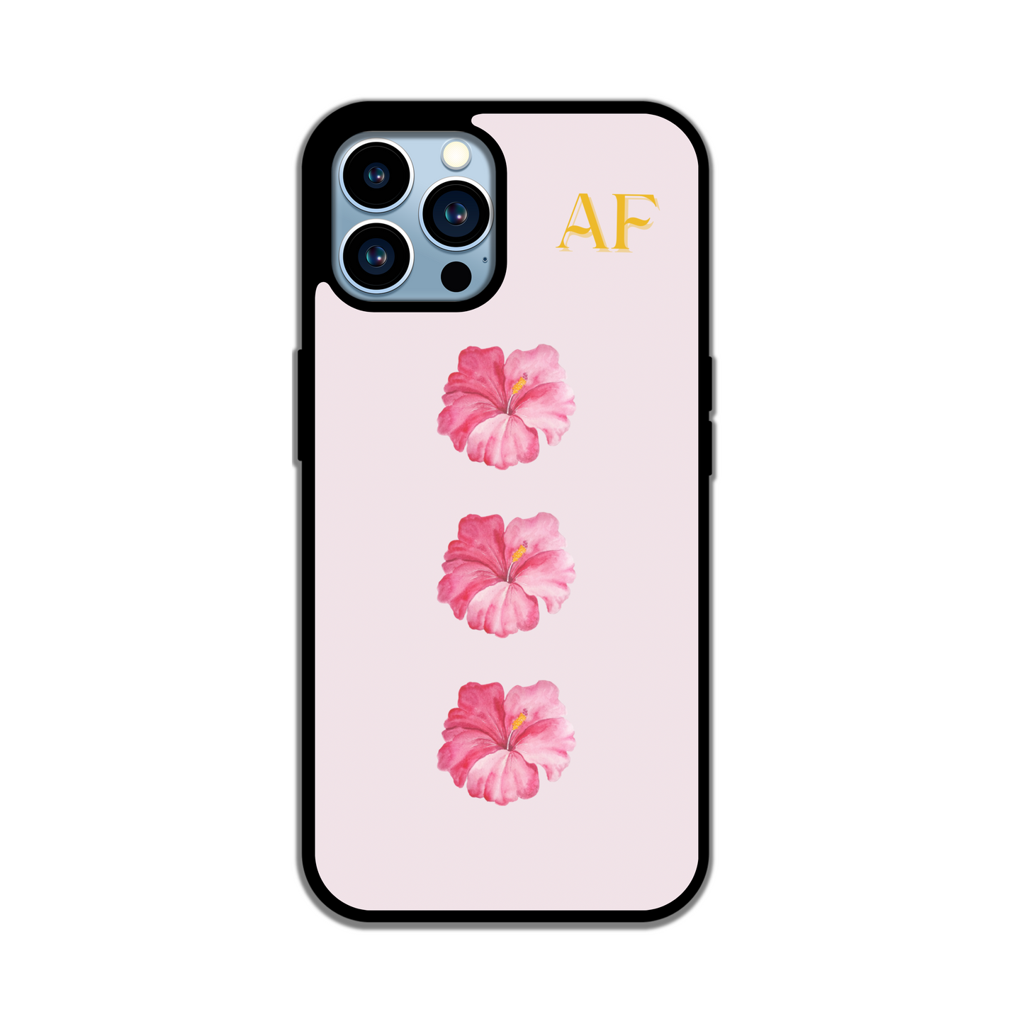 Pastel Pink Flower with Custom initials Phone case