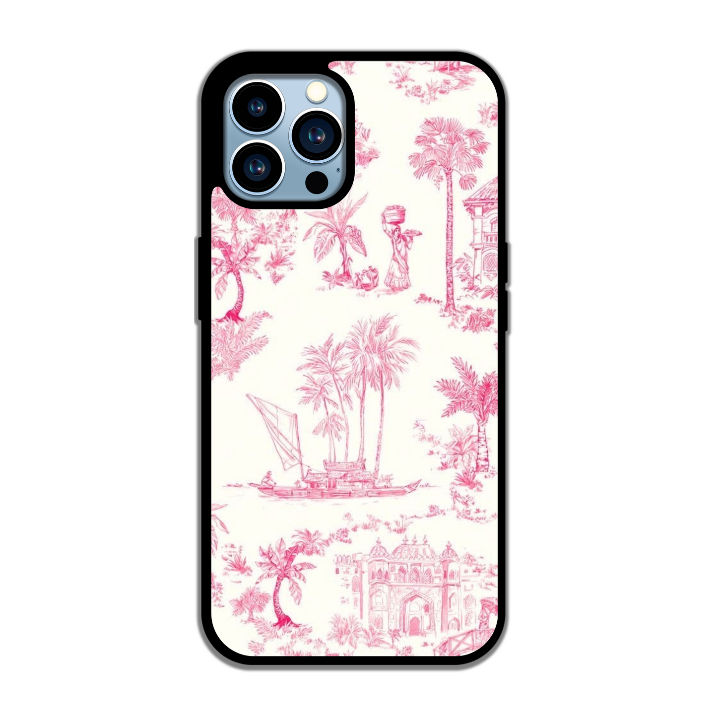 Preppy floral phone case in Pink print For All iPhone cases