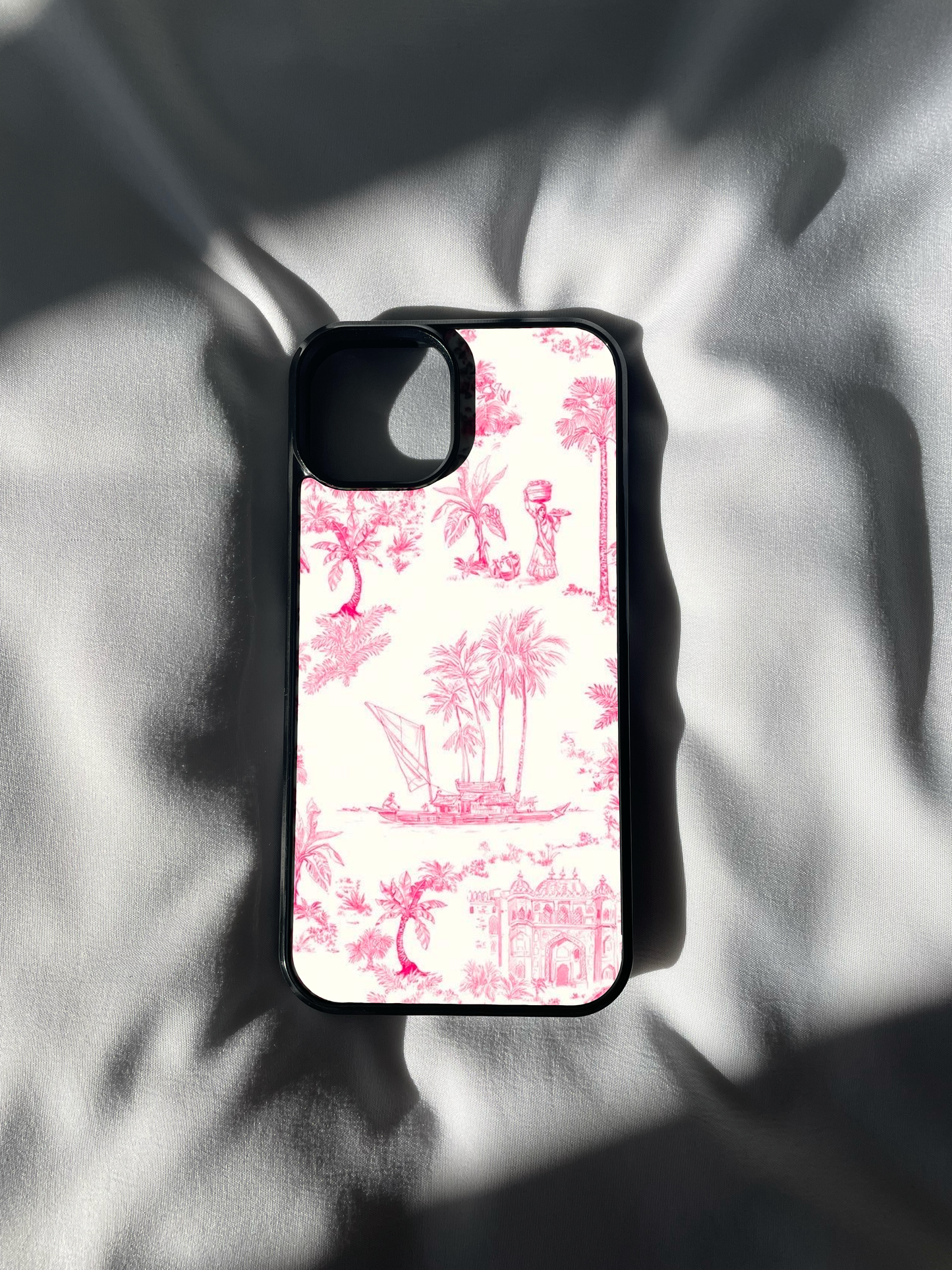 Preppy floral phone case in Pink print For All iPhone cases
