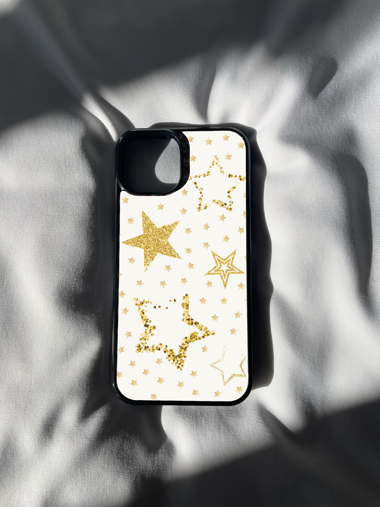 White and Gold Star girl iPhone case